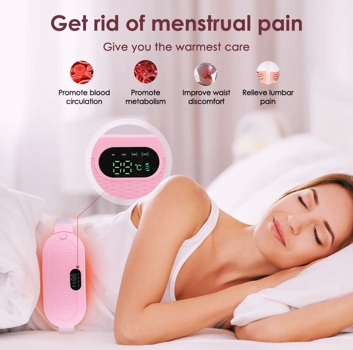 Portable period cramp heating pad